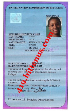Faith Refugee Id Card